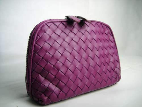 Bottega Veneta soft Lambskin Make Up Case 6495 purple
